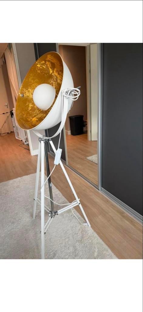 Golden Sun vloerlamp wit en goud, Ophalen, Gebruikt, Metaal, 100 tot 150 cm