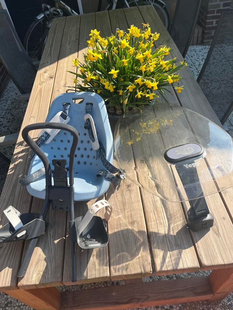 Yepp fiets voorzitje met windscherm baby blauw, Ophalen, Gebruikt, Voorzitje