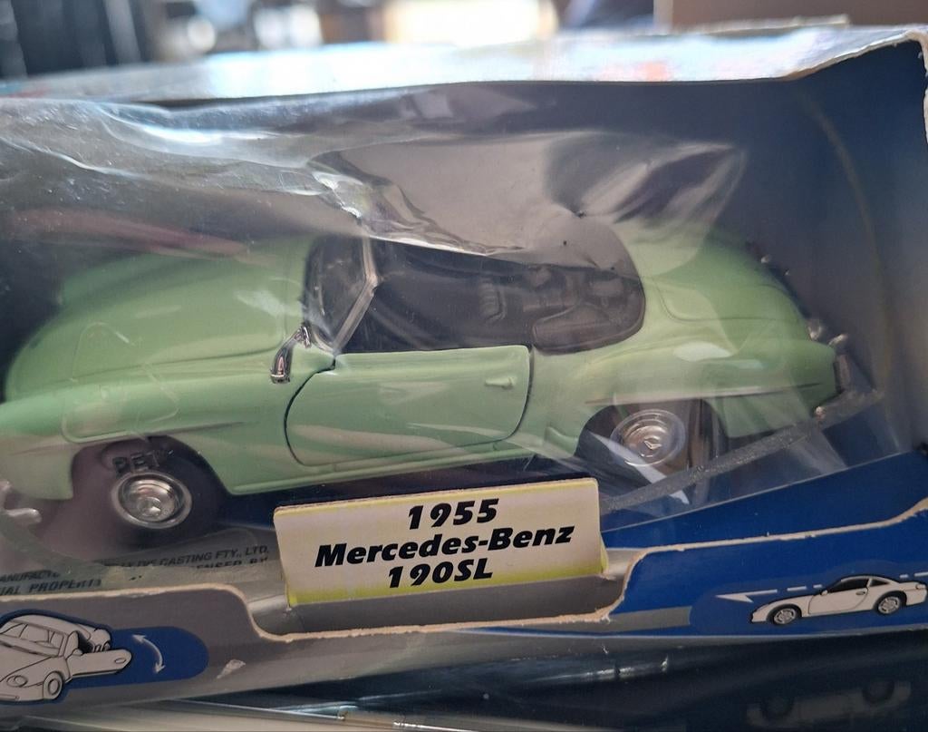Welly - mercedes benz 190sl 1955, Ophalen of Verzenden, Zo goed als nieuw, Auto