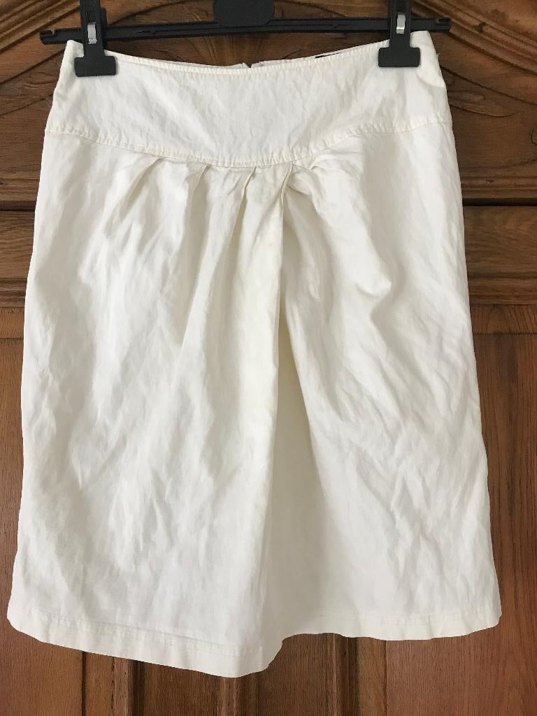 Van der Mark (Purdey): leuk off-white rokje maat 36, Wit, Zo goed als nieuw, Knielengte, Maat 36 (S)