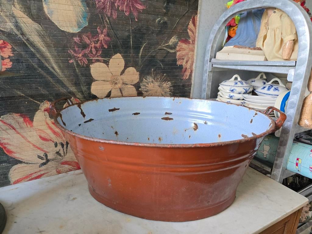 Bruin emaille teil, Antiek en Kunst, Antiek | Emaille, Ophalen of Verzenden