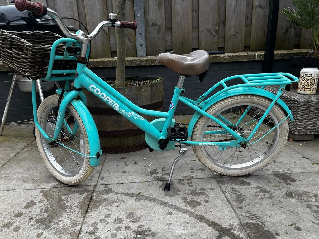 Kinderfiets Popal Cooper 16 inch - Turquoise, Fietsen en Brommers, Fietsen | Kinderfietsjes, Ophalen, Gebruikt, 16 tot 20 inch