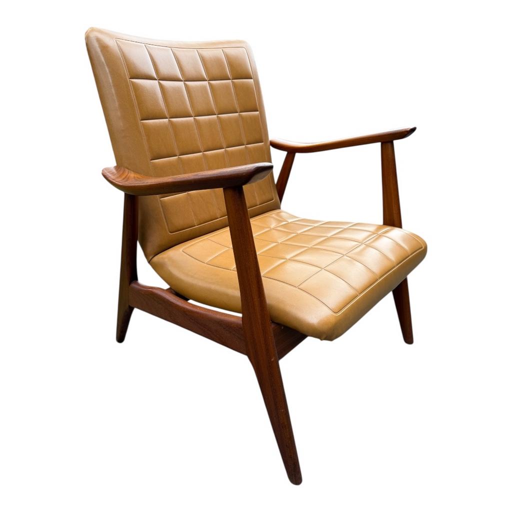 Relaxfauteuil Louis van Teeffelen - Teak & Skai - Vintage, Ophalen