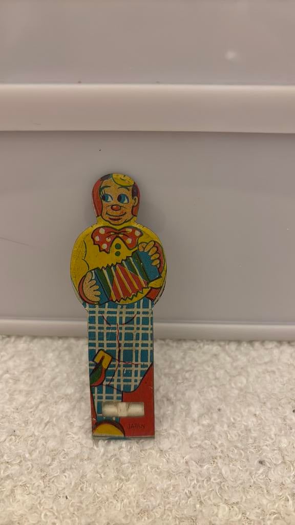 Blikken fluitje clown Japan, Antiek en Kunst, Ophalen of Verzenden