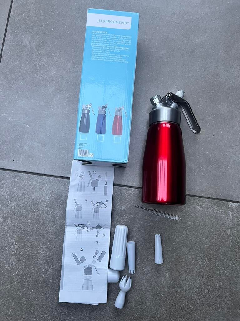 NIEW IN DOOS ROOD SLAGROOMSPUIT SLAGROOM SPUIT, Ophalen of Verzenden, Nieuw