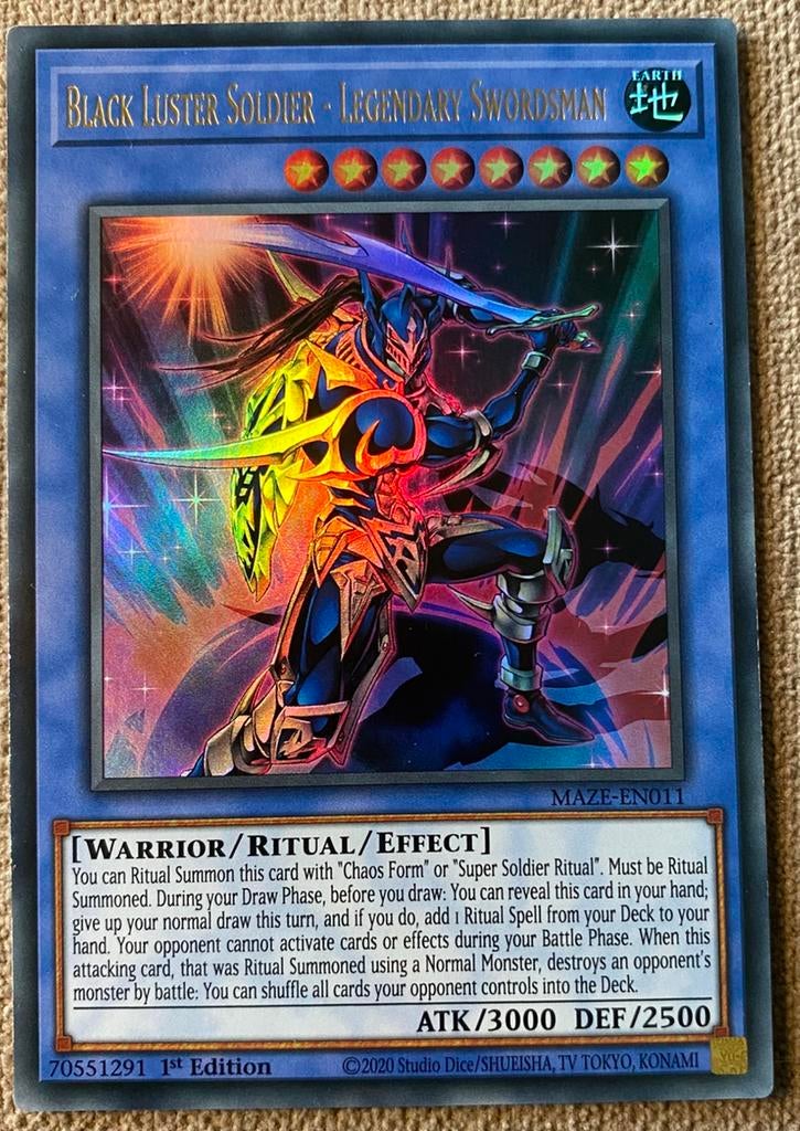 Yu-Gi-Oh! Black Luster Soldier - Legendary Swordsman MAZE 1s, Hobby en Vrije tijd, Verzamelkaartspellen | Yu-gi-Oh!, Ophalen of Verzenden