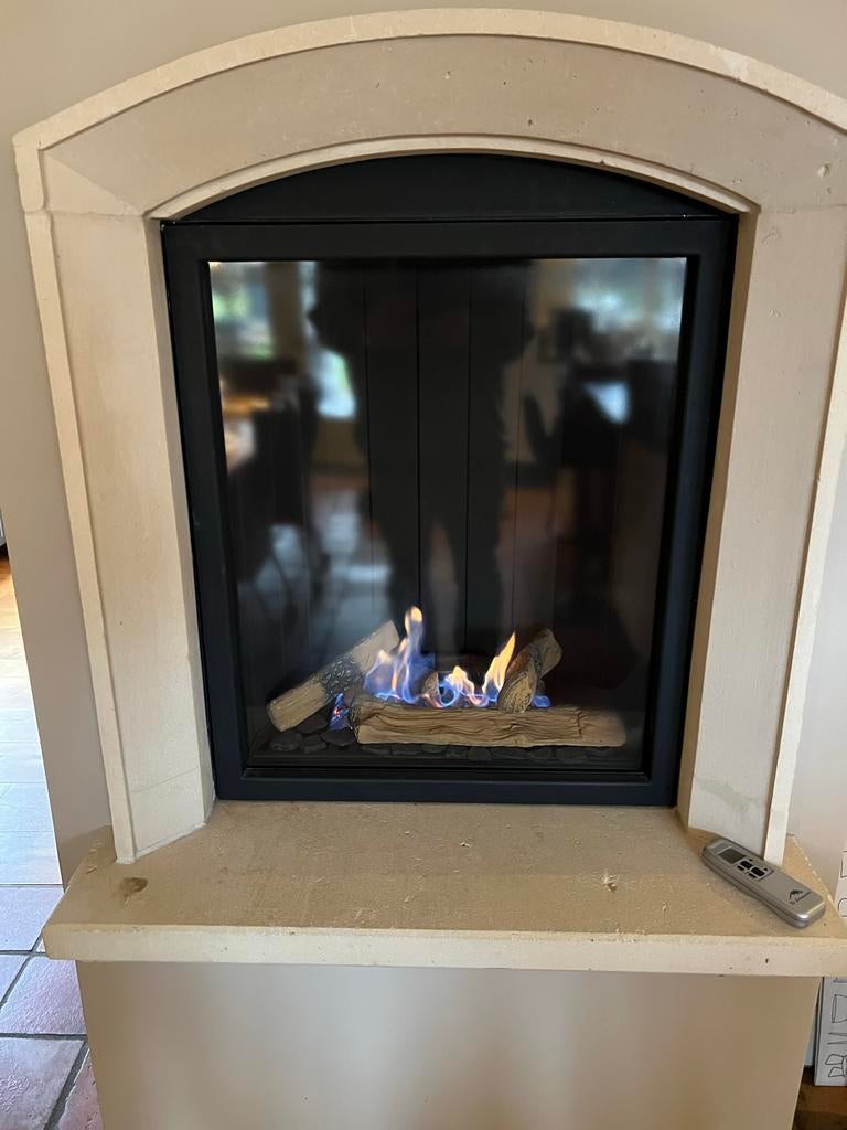 Inbouw gashaard met afstandsbediening, Huis en Inrichting, Ophalen, Gebruikt, Inbouwhaard, Gashaard