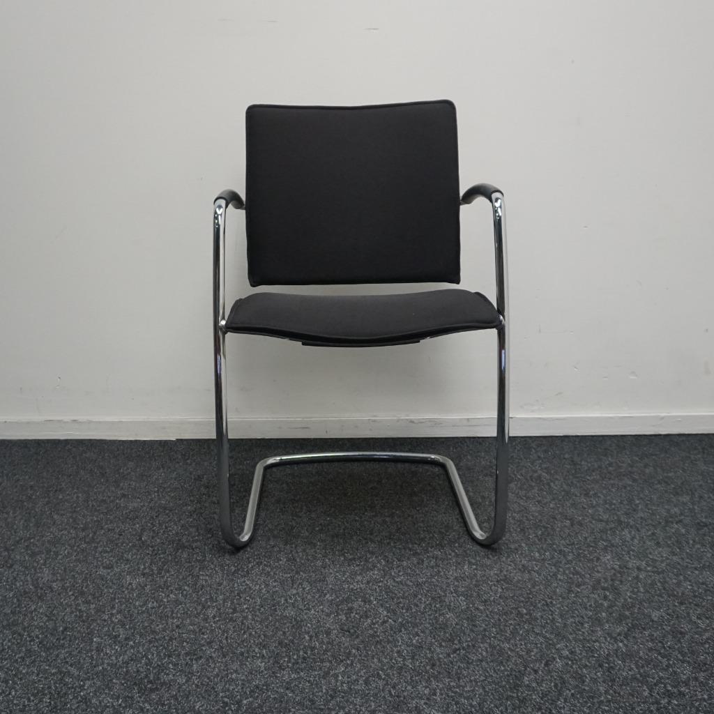 13x Kembo vergaderstoelen | Zwart | Chroom | Stapelbaar, Gebruikt, -, Zwart, -