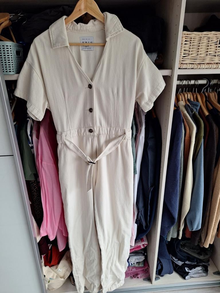 Nieuwe Primark jeans onesie maat 38, Maat 38/40 (M), Primark, Beige, Nieuw