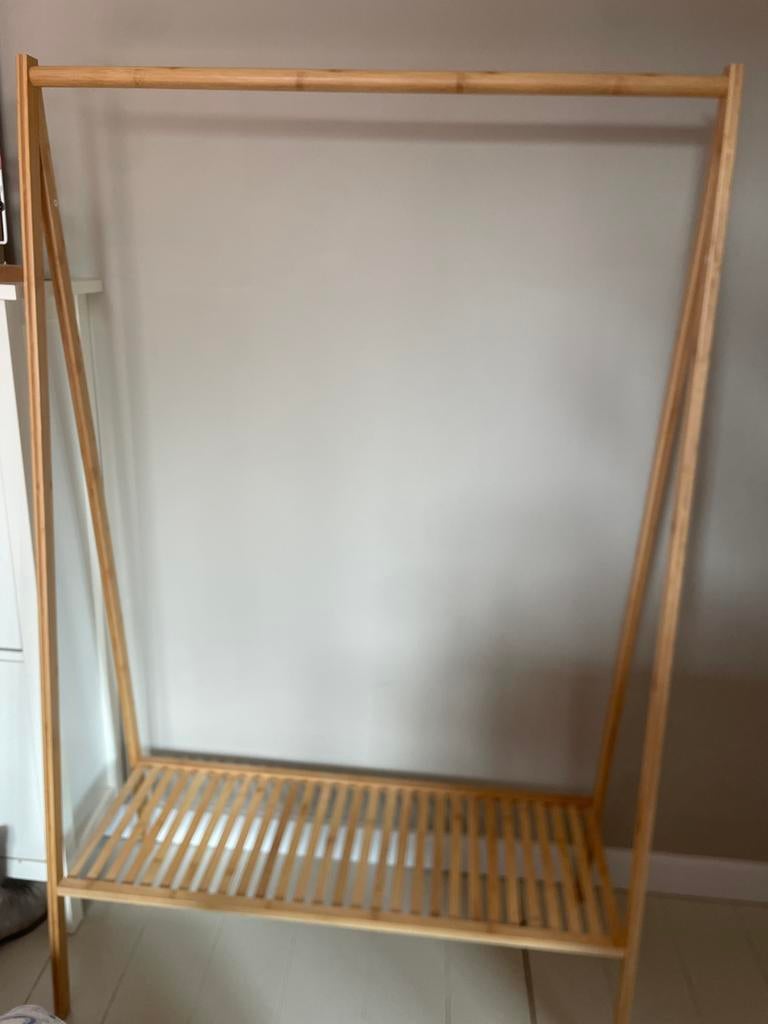 Houten kledingrek met opbergplank - 100x165 cm, Kleding | Dames, Kledingrekken, Ophalen, Zo goed als nieuw