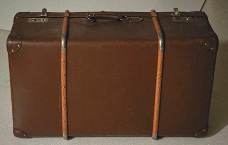 Brocante Bruine Koffer met Slot,  prima staat, Ophalen