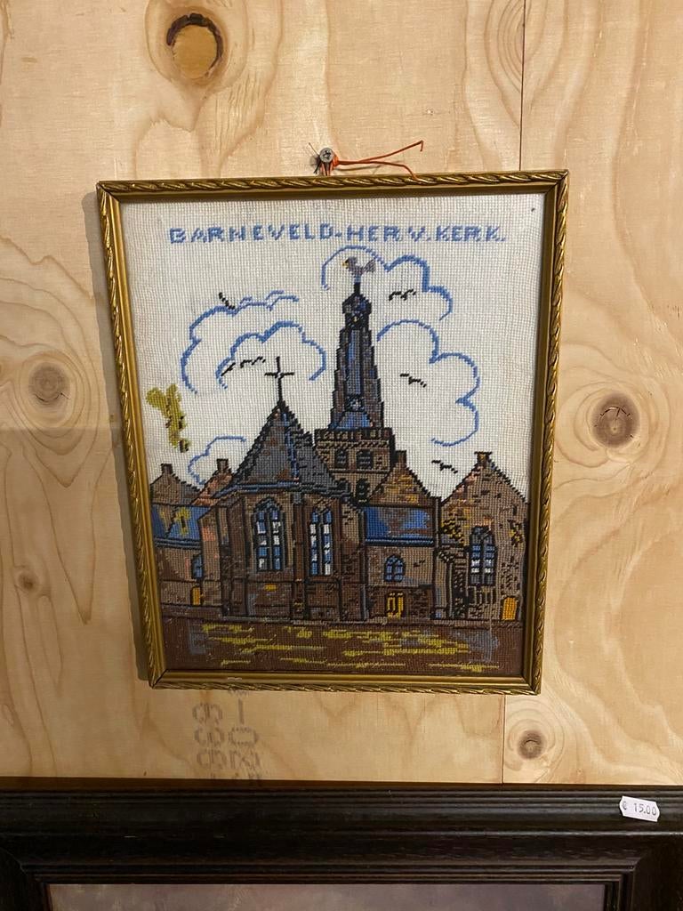 Lijstje met borduurwerk, Ophalen