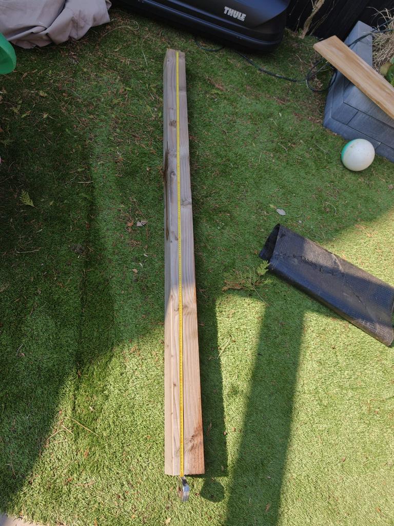 Houten Paal 220 lang x 11 cm breed, Tuin en Terras, Palen, Balken en Planken, Ophalen of Verzenden, Zo goed als nieuw, 250 cm of meer