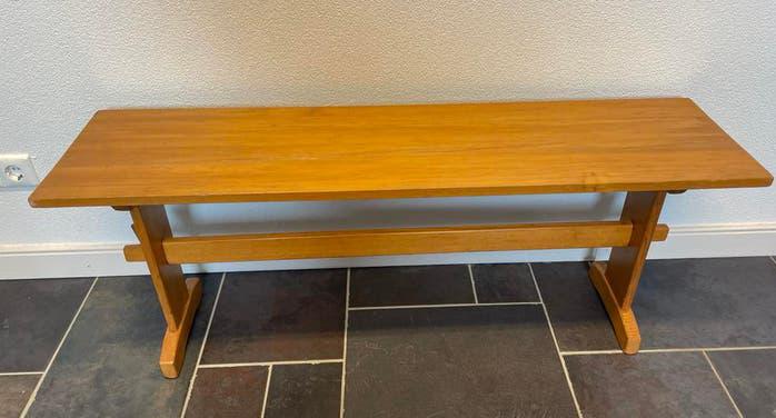 Grenen bankje uit school, Huis en Inrichting, Tafels | Salontafels, Ophalen, Minder dan 50 cm, 100 tot 150 cm, Minder dan 50 cm