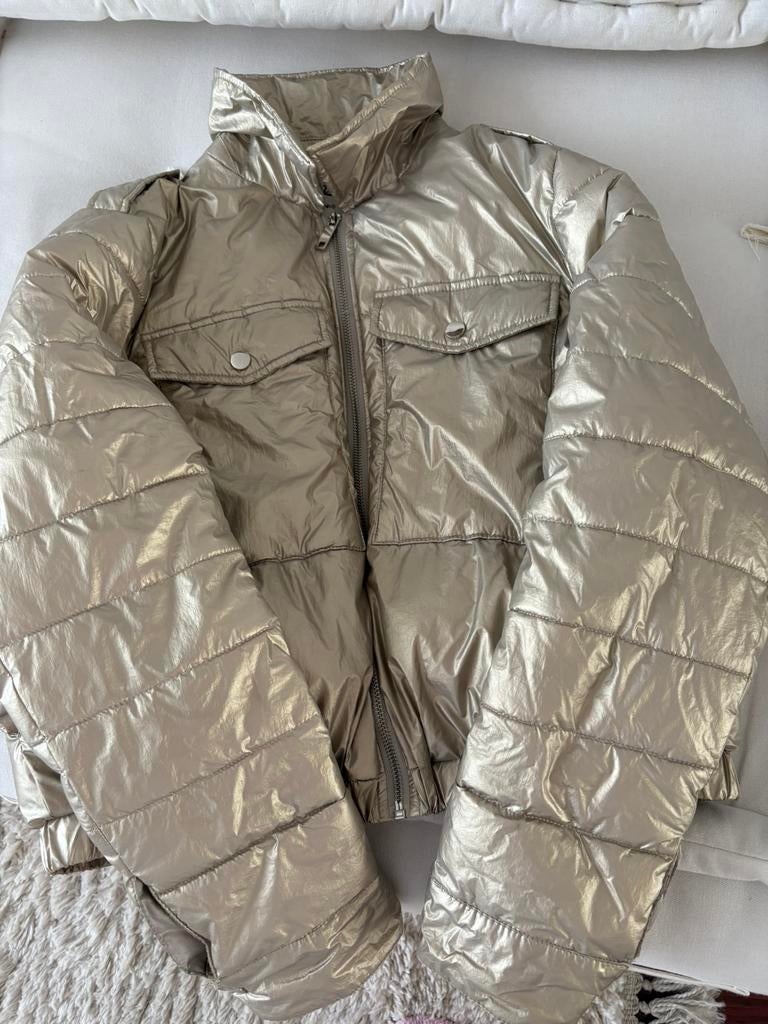 Jas goudkleurig (medium) zgan, Kleding | Dames, Maat 38/40 (M), Overige kleuren, Ophalen of Verzenden, Zo goed als nieuw