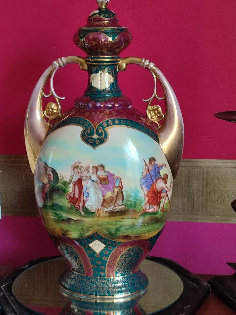 Groot porcelain vaas,  Vienna 19 eeuw, Ophalen of Verzenden