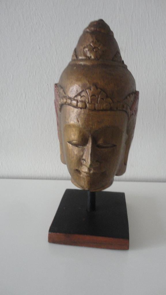 Houten hoofd van een Garoeda beeld op een standaard., Ophalen of Verzenden