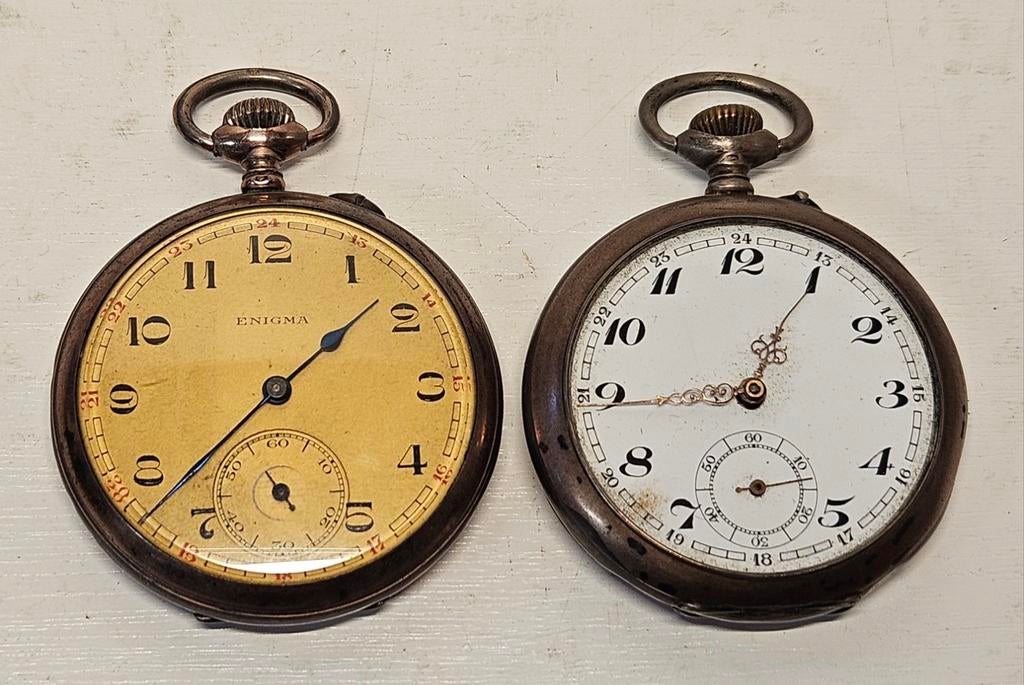 2 oude zilveren zakhorloge's, Ophalen of Verzenden