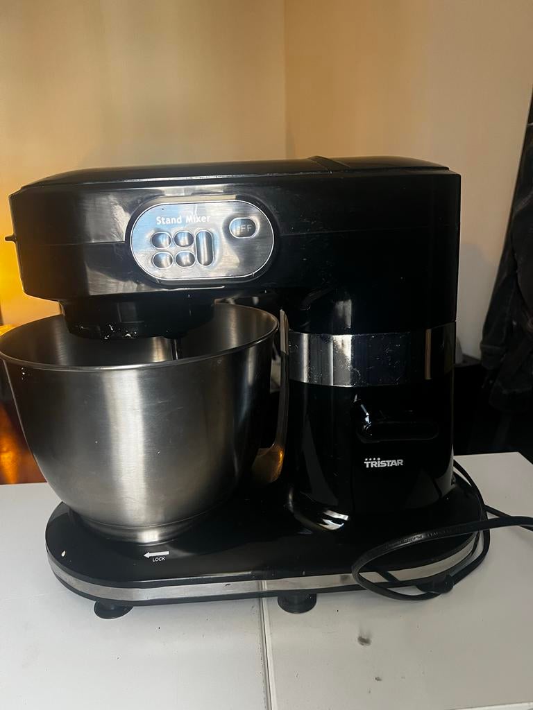 Tristar Keukenmachine met RVS Kom - Zwart, 3 tot 4 liter, Ophalen of Verzenden, Gebruikt, 3 snelheden of meer