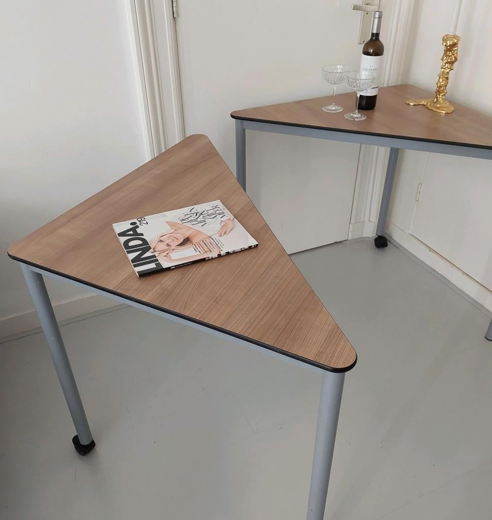 2X Tafel 80x80 Driehoek Hoektafel Bureau Tafeltje Eettafel, Ophalen