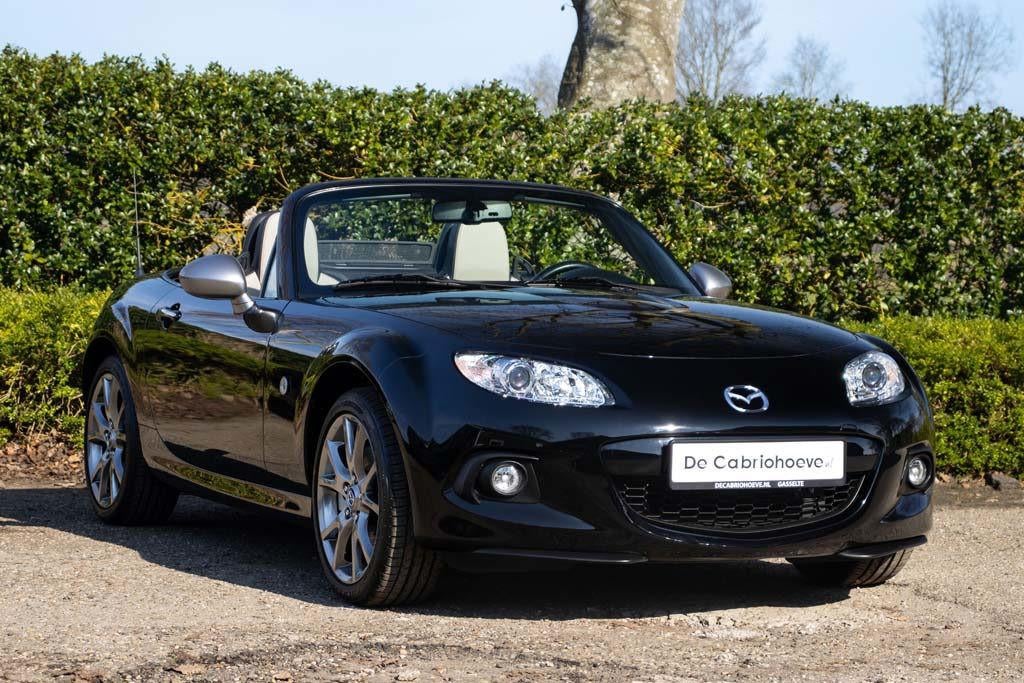 Mazda MX-5 NC 1.8l Brilliant Black, Lederen bekleding, Achterwielaandrijving, Gebruikt, Beige
