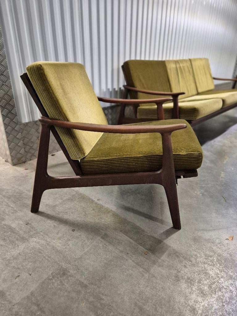 Mooie vintage bankstel set, Ophalen, Gebruikt, 75 tot 100 cm, Stof