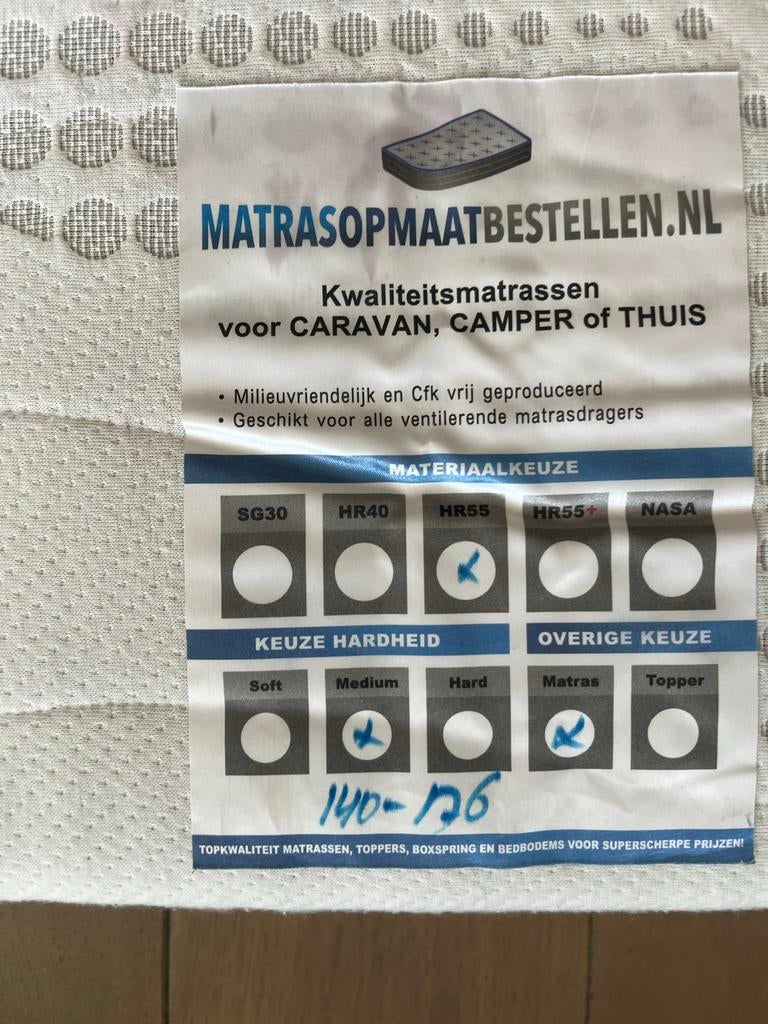 Matras HR55 schuim 140x176 dikte 14cm, Ophalen, Gebruikt