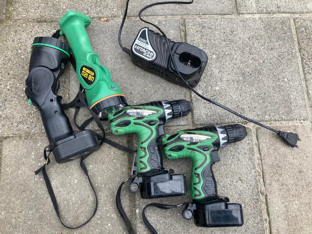 Hitachi accu gereedschap, Ophalen of Verzenden, Gebruikt, Boor- en Schroefmachine