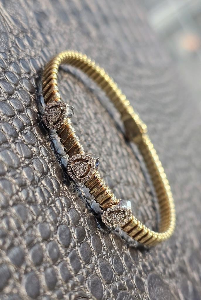 Prachtige 14karaat gouden dames armband