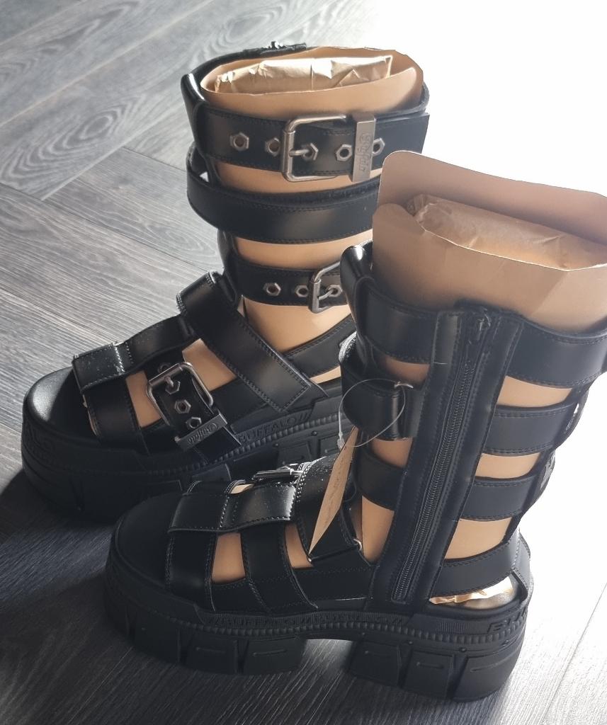 Buffalo gospher zeus, Kleding | Dames, Hoge laarzen, Zwart, Nieuw, Ophalen of Verzenden