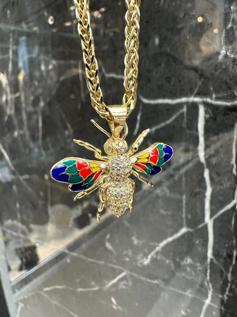 Prachtige 14k gouden vossenstaart ketting met vlinder, Ophalen of Verzenden, Nieuw, Goud, Goud