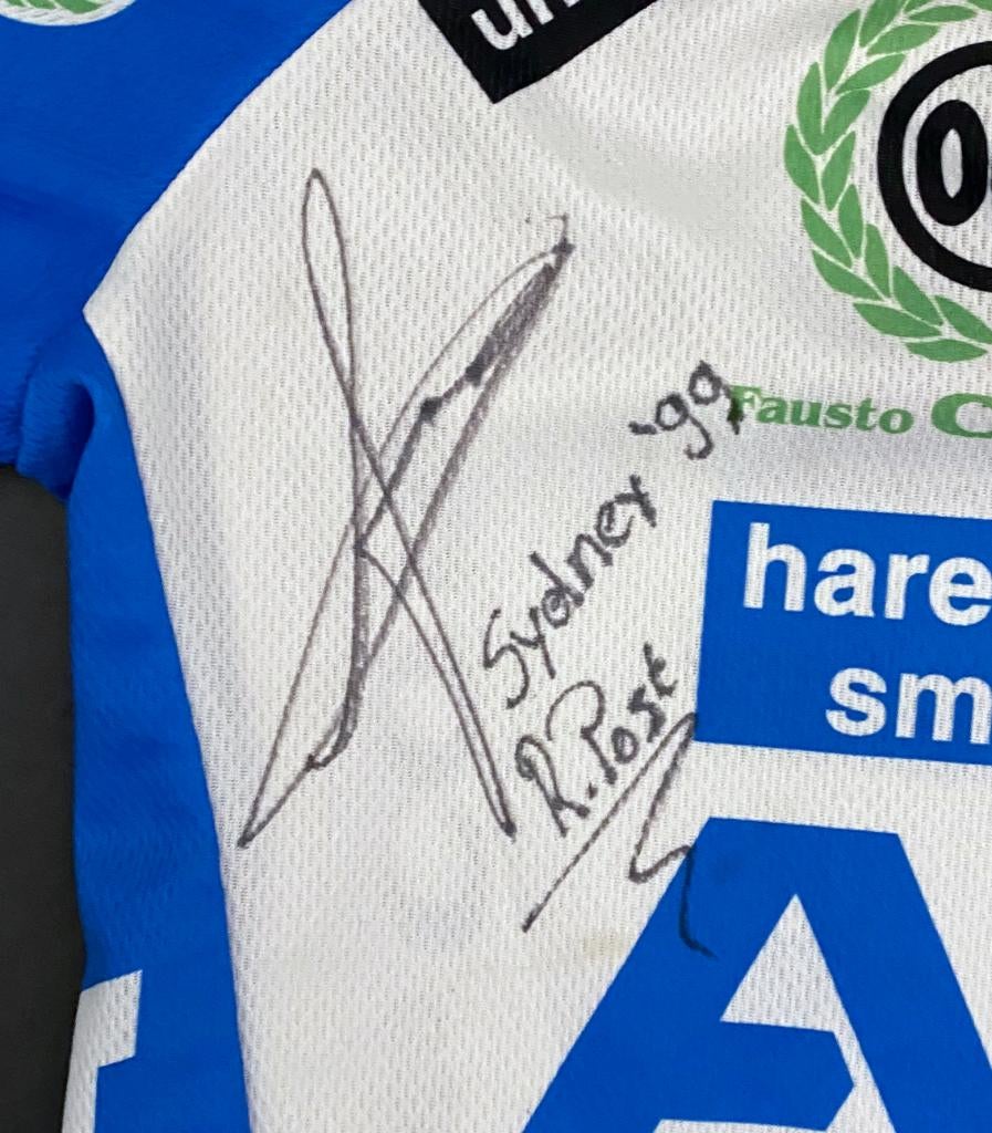 Wielertrui/wielershirt AXA – RENÉ POST – 1999 – gesigneerd, Ophalen of Verzenden, Overige typen