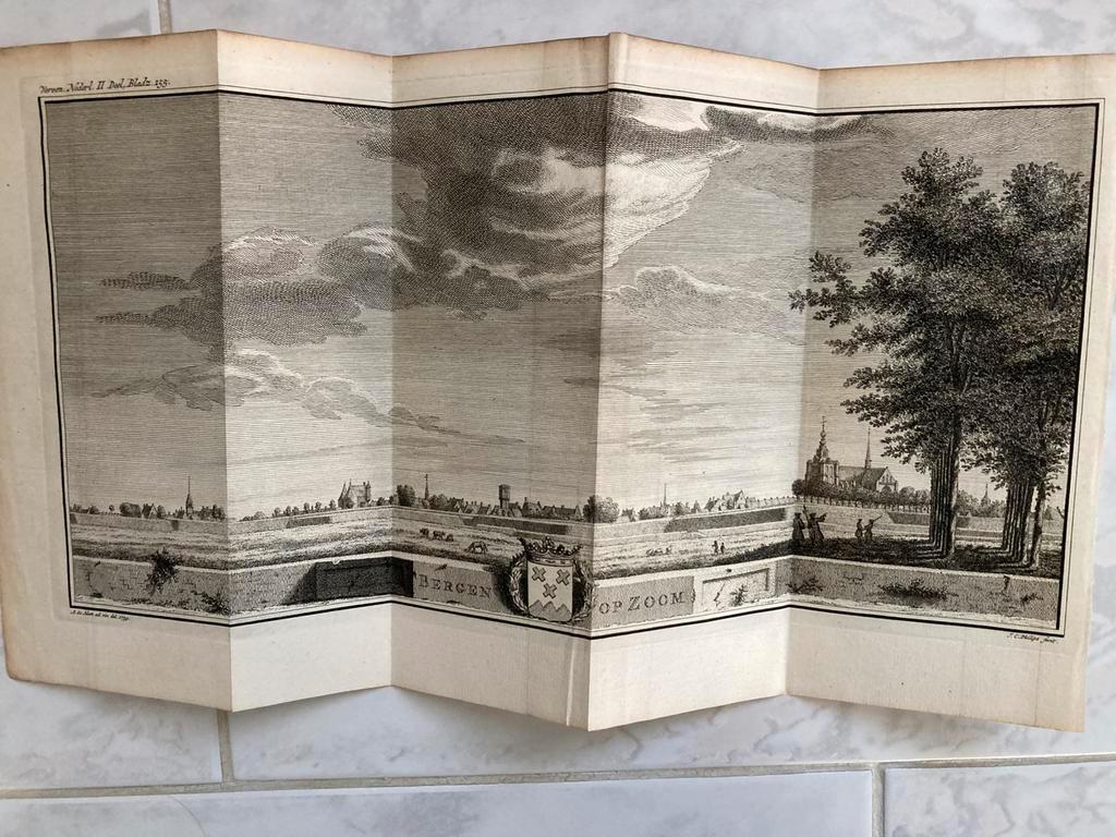 J.C.Philips, Bergen op Zoom, or. gravure, 1739, 34x16cm.Mooi, Antiek en Kunst, Kunst | Etsen en Gravures, Ophalen of Verzenden