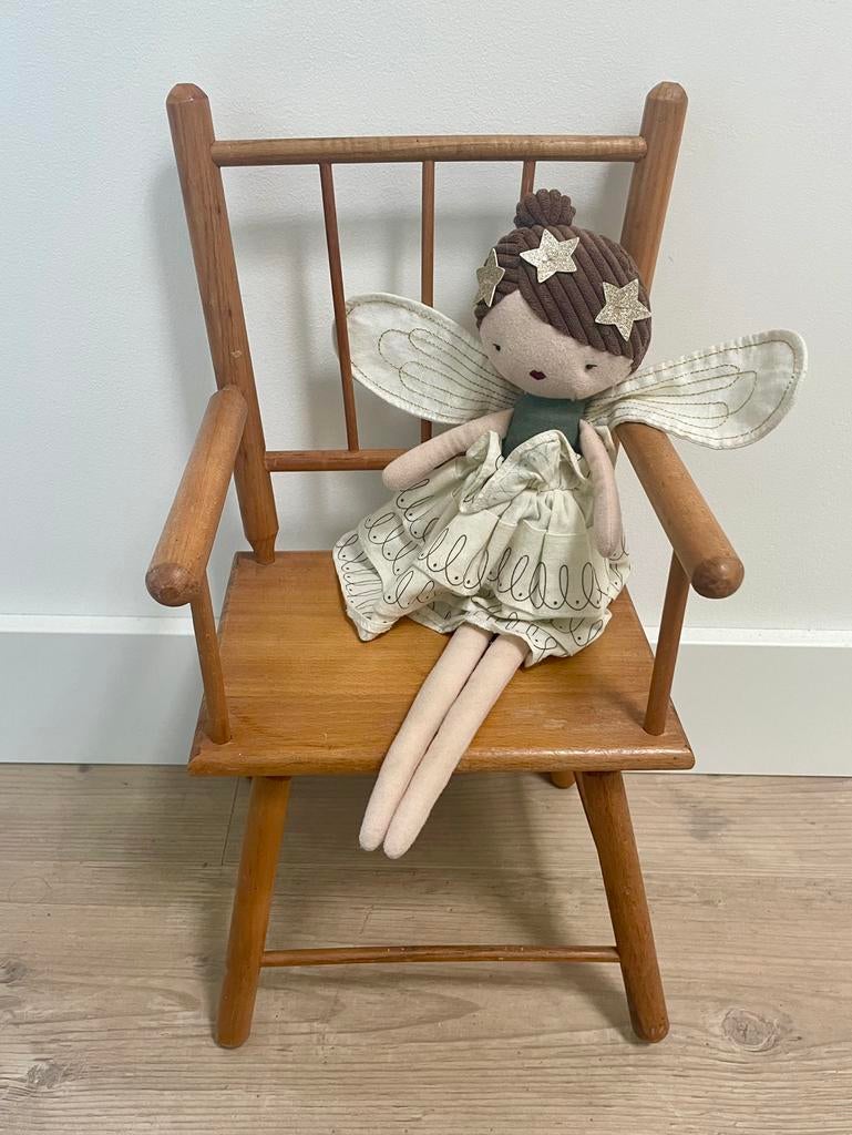 Vintage houten poppenstoeltje, poppenstoel, poppen stoel, Kinderen en Baby's, Ophalen of Verzenden, Gebruikt, Babypop