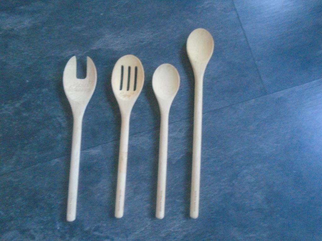 Riviera Maison Hout Pollepels Keukengerei - Set van 4 Nieuw, Ophalen of Verzenden, Nieuw