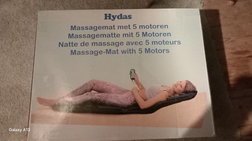 Hydas Massagemat met 5 motoren - Ontspanning voor thuis, Ophalen of Verzenden, Gebruikt, Massagestoel of Kussen