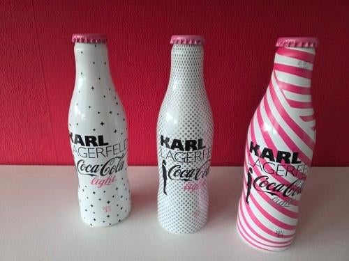 Aluminium Coca-Cola flesjes - Karl Lagerfeld, Verzamelen, Merken en Reclamevoorwerpen, Zo goed als nieuw, Overige typen, Verzenden