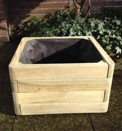 Diverse houten bloembakken, Minder dan 30 cm, Nieuw, Ophalen of Verzenden, Rechthoekig