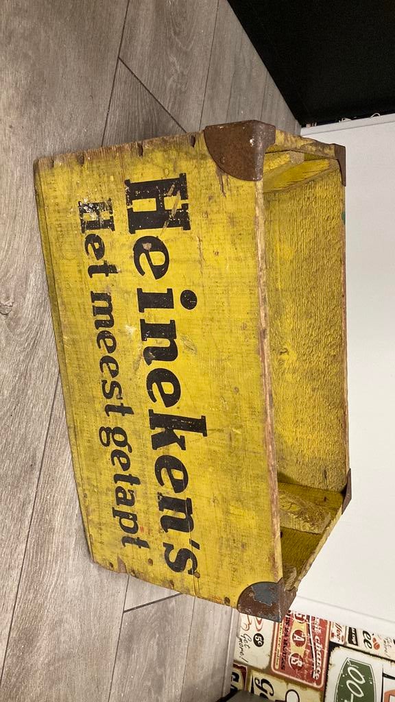 Oude houten Heineken krat  7-56 heineken’s het meest getapt, Ophalen of Verzenden, Gebruikt, Overige typen, Heineken