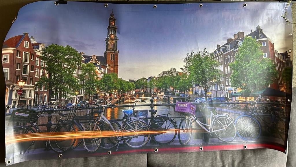 Tuinpooster de westerkerk Amsterdam  170×90 Cm, Tuin en Terras, Tuinwanddecoratie, Ophalen of Verzenden