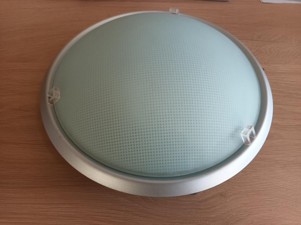 Plafondlamp gamma E27 metaal met glas plafonniere lamp, Ophalen of Verzenden, Gebruikt, Glas