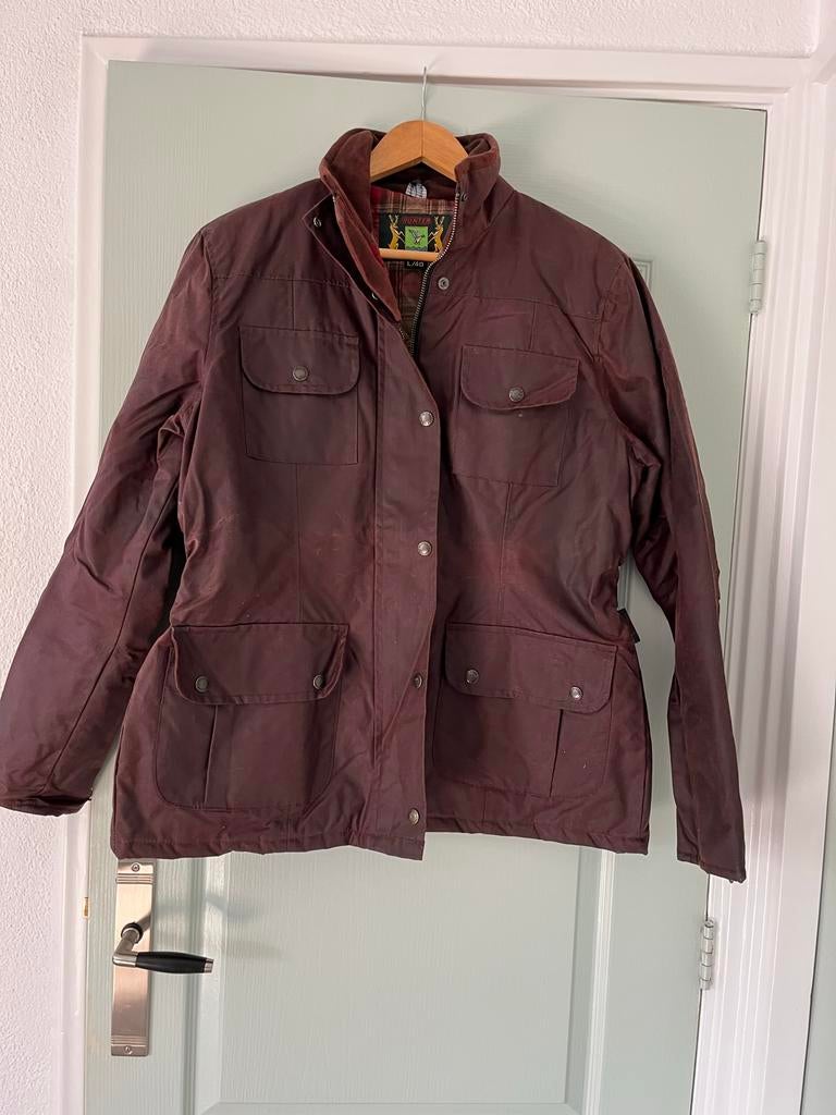 Hunter dames waxjas, maat L/40, Ophalen of Verzenden, Gedragen, Maat 38/40 (M), Bruin