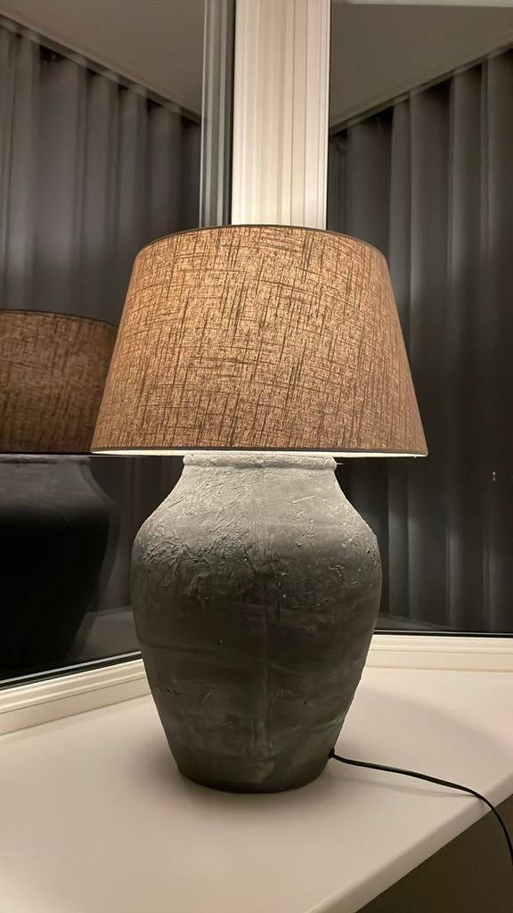 Brynxz lamp grijs - 65 cm hoog met stoffen kap, Ophalen, Gebruikt, Stof, 50 tot 75 cm