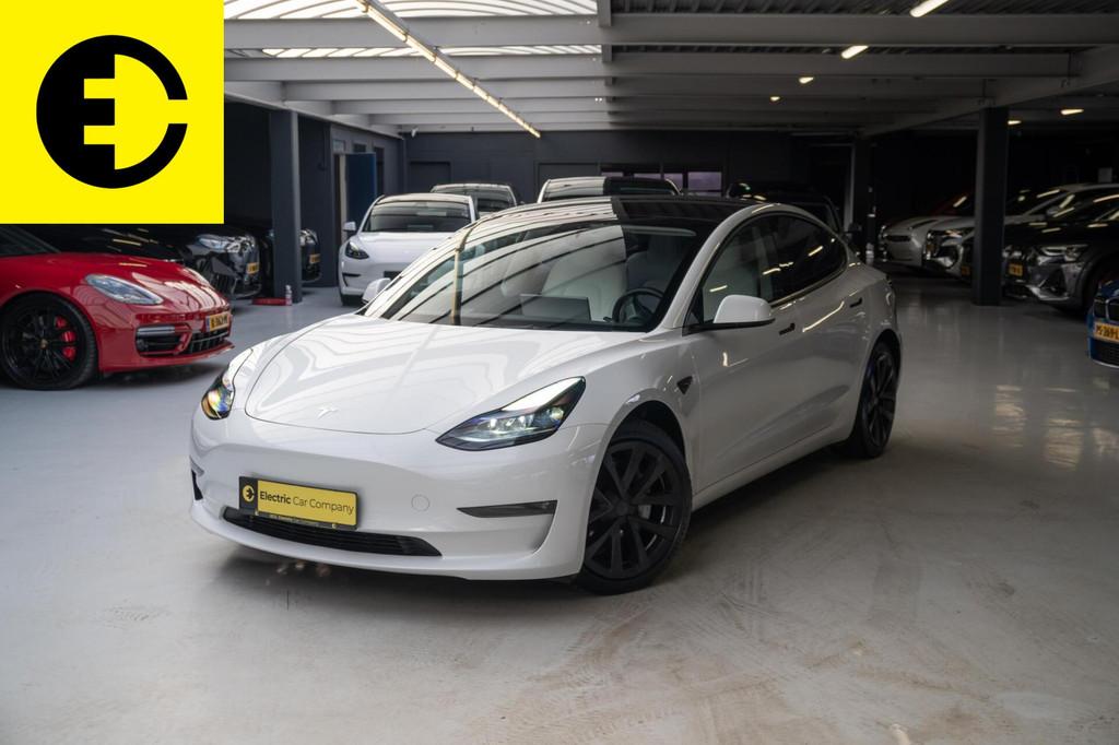 Tesla Model 3 Long Range AWD 75 kWh | 91,5% SOH | Wit leer |, Automaat, Gebruikt, Wit, Leder