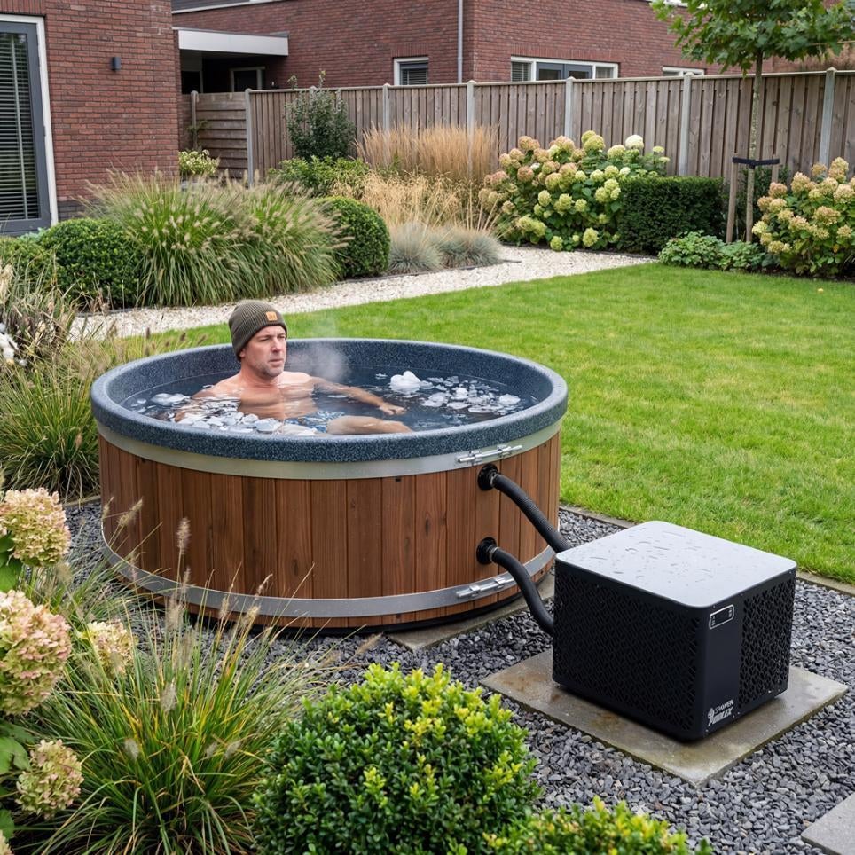Welltub IJsbad  |  | Thermowood | Levenslange Garantie | Iso, Tuin en Terras, Bubbelbaden en Hottubs, Nieuw, Vast, Pomp, Ophalen of Verzenden