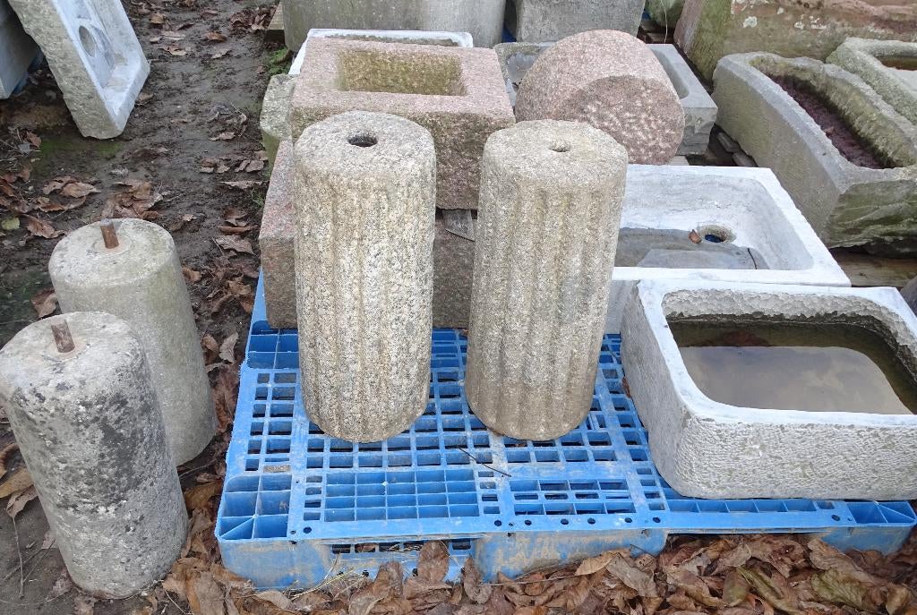 set stenen molenstenen schamppalen stootpaal palen, Ophalen