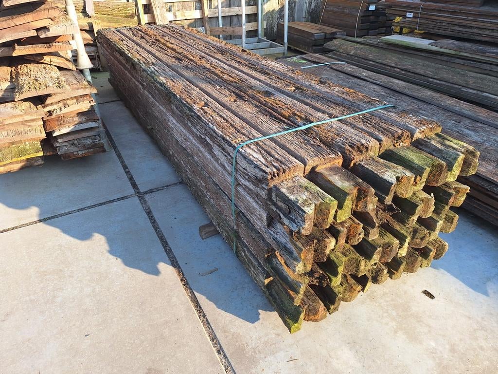 Zeer gave azobe hardhouten  palen balken 18x18x400cm, Ophalen of Verzenden, 250 cm of meer, Balken