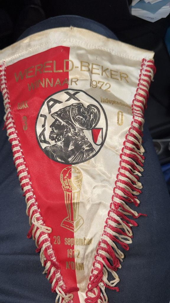 Ajax Wereldbeker & Champions League Winnaar 1972 Vaantje, Ophalen, Gebruikt, Ajax, Vaantje of Sjaal