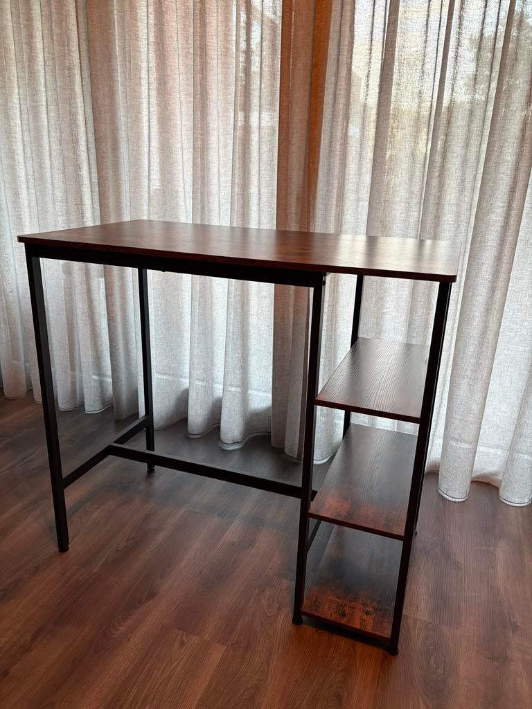 Hoge industriële bartafel met 3 planken, Ophalen, 100 tot 150 cm, Tot twee personen, 50 tot 100 cm