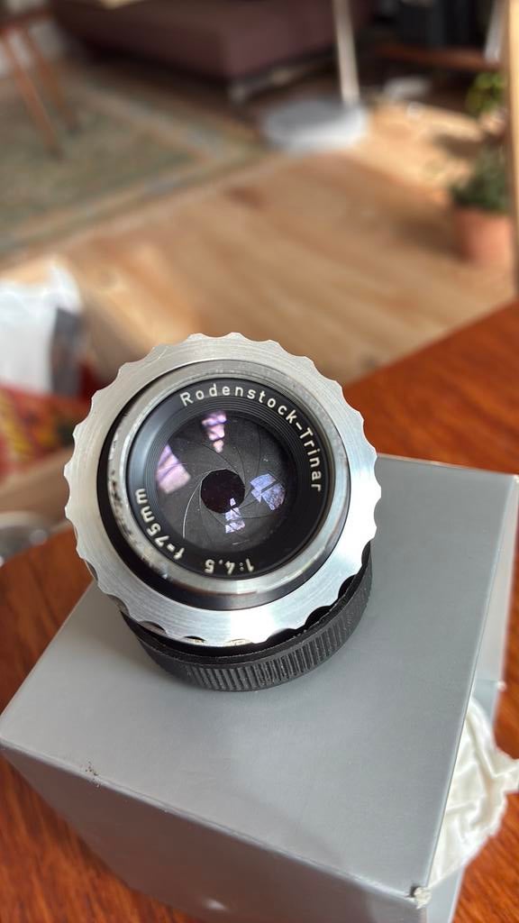 Rodenstock Trinar 75mm f4.5 - vergrotingsobjectief, Ophalen of Verzenden, Gebruikt